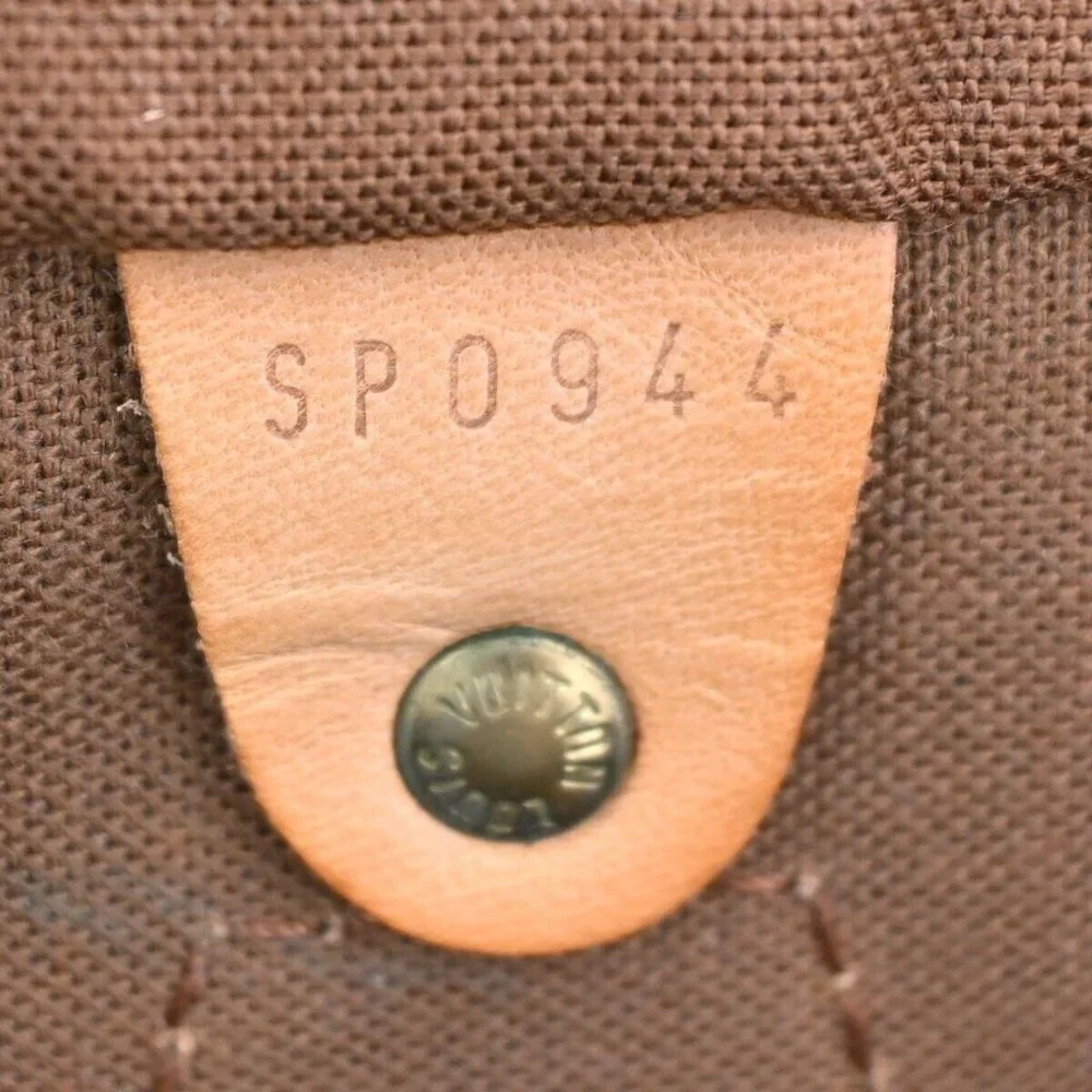 Authentic LOUIS VUITTON Speedy Travel Hand Bag Monogram Leather Brown - Picture 16 of 16